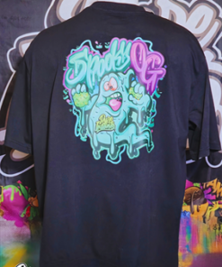 black t-shirt Spooky OG back side logo strain