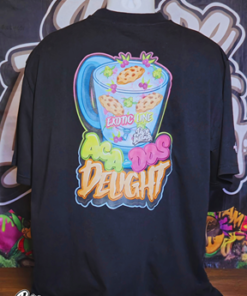 black t-shirt aca-dos front side logo strain